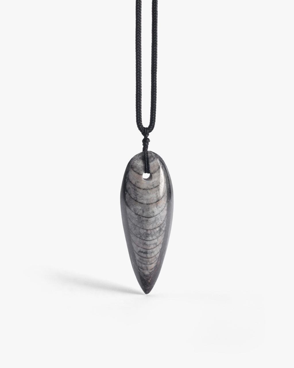 Bullet Necklace Pendant In Orthoceras Fossil