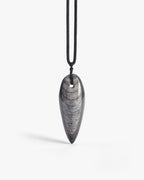 Bullet Necklace Pendant In Orthoceras Fossil