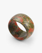 Chunky Bangle Bracelet In Natural Brazilian Unakite