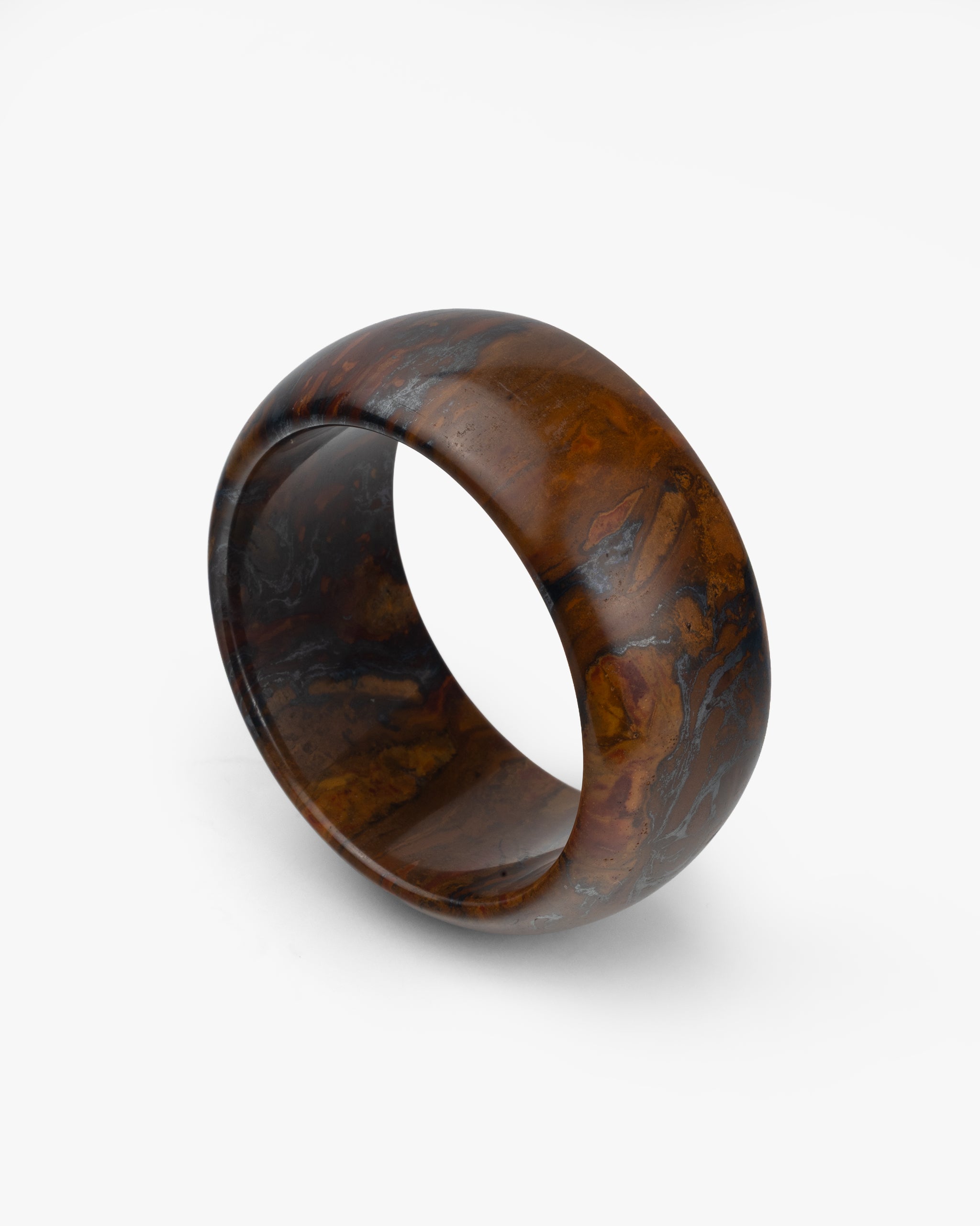 Pulsera Rígida Gruesa de Piedra de Hierro Sudafricana Natural