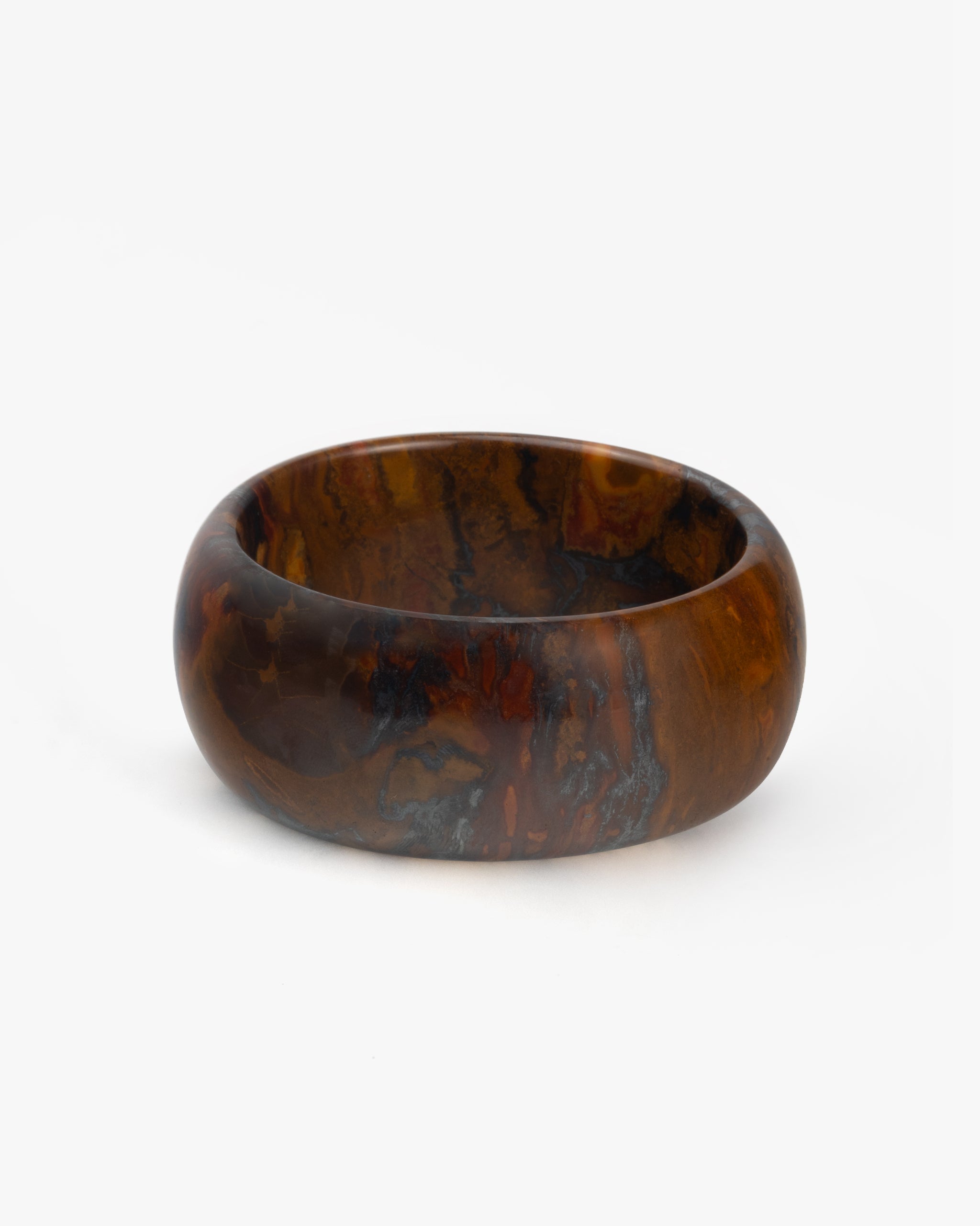 Pulsera Rígida Gruesa de Piedra de Hierro Sudafricana Natural