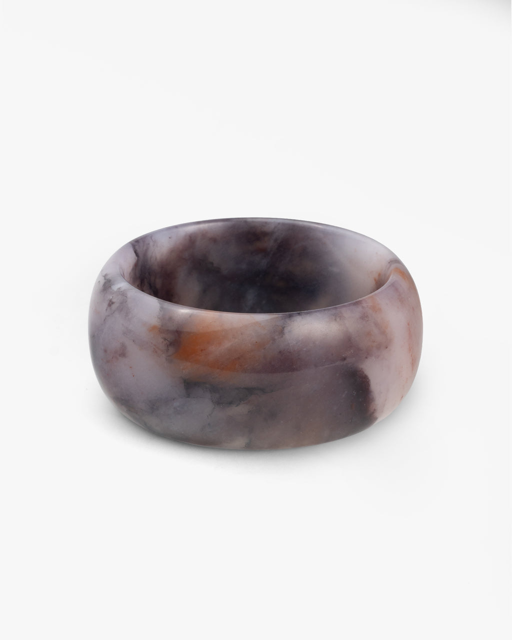 Chunky Bangle Bracelet In Natural Tibetan Purple Chalcedony