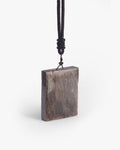 Chunky Dog Tag Necklace Pendant In Dinosaur Bone Fossil