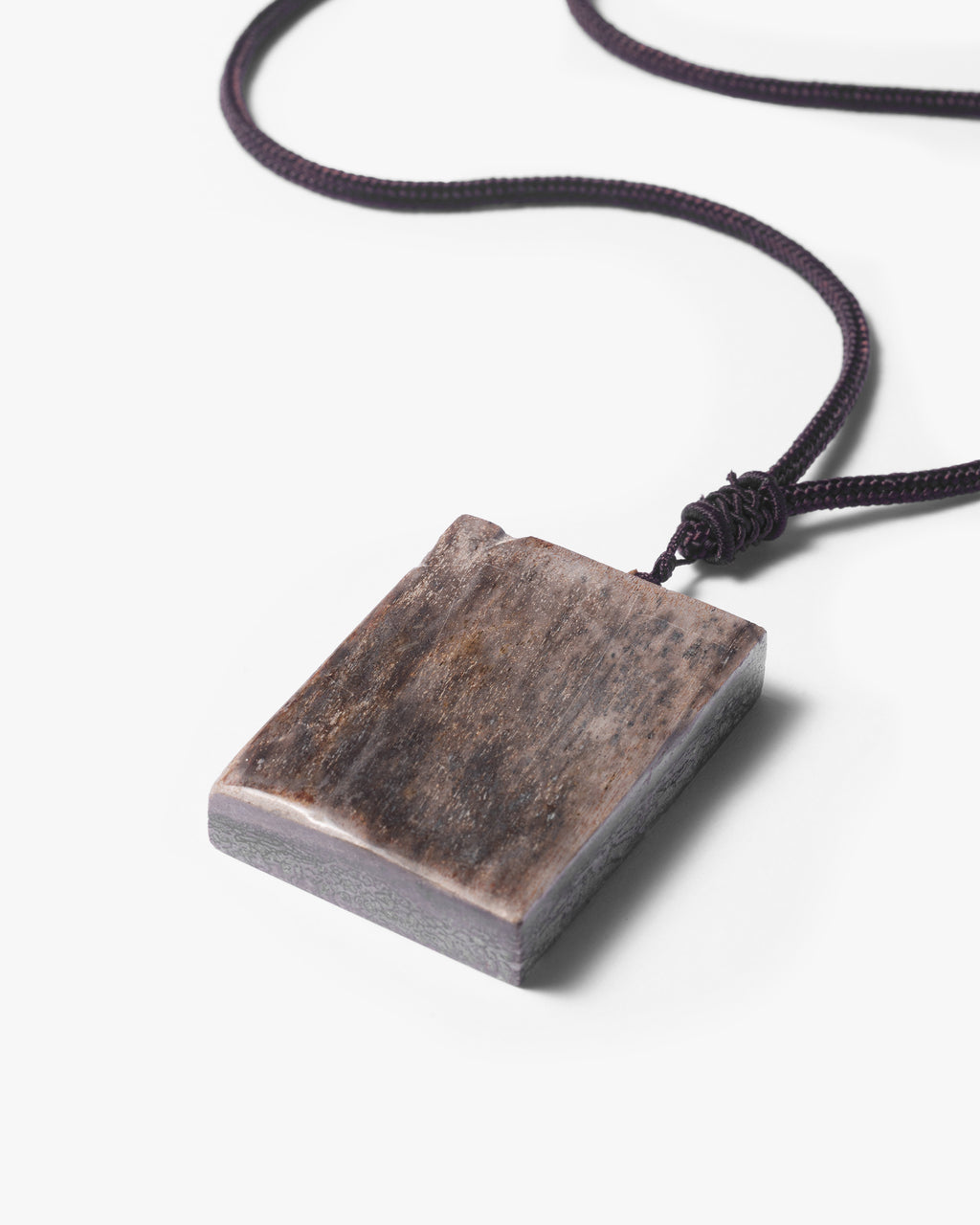 Chunky Dog Tag Necklace Pendant In Dinosaur Bone Fossil