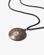 Chunky Medallion Necklace Pendant In Ammonite Fossil