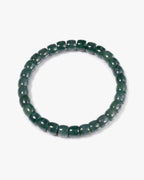 Pulsera de cuentas clásicas de jade guatemalteco azul cortado en barril