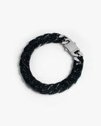 Classic Cuban Link Chain Bracelet In Black Jade