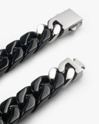 Classic Cuban Link Chain Bracelet In Black Jade