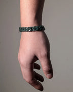 Classic Cuban Link Chain Bracelet In Black Jade