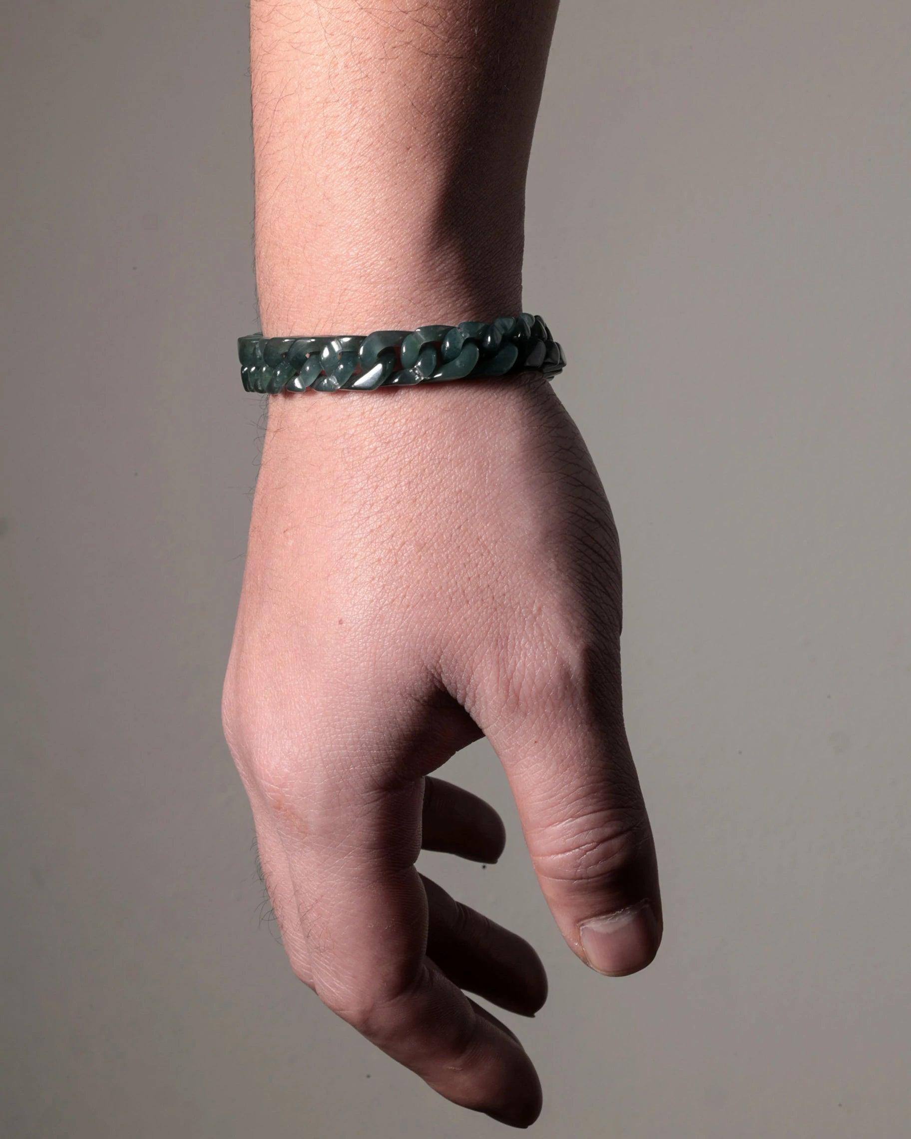 Pulsera Clásica de Cadena Cubana de Jade Negro