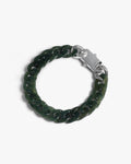 Classic Cuban Link Chain Bracelet In Light Green Nephrite