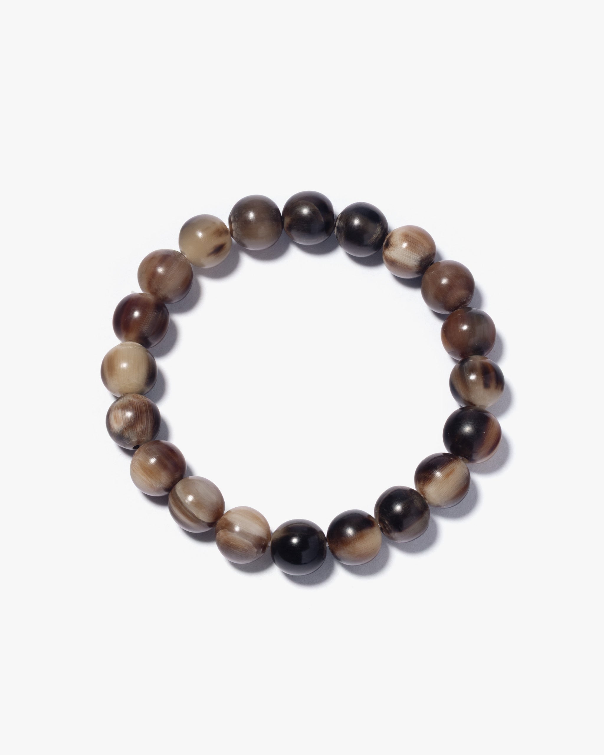 Classic Tibetan Round Bead Bracelet In Yak Horn