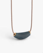 Curved Bar Necklace Pendant In Guatemalan Jade