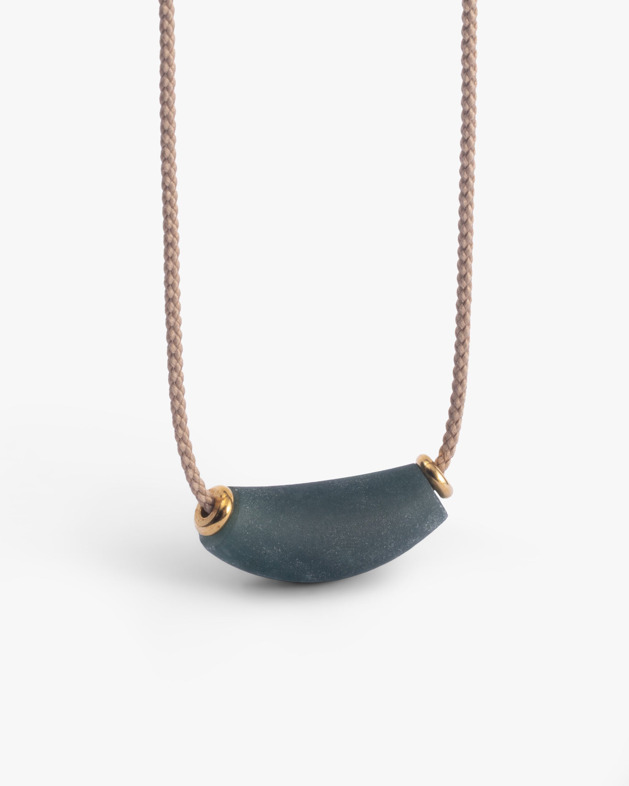 Curved Bar Necklace Pendant In Guatemalan Jade