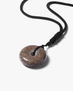 Donut Necklace Pendant In Dinosaur Bone Fossil