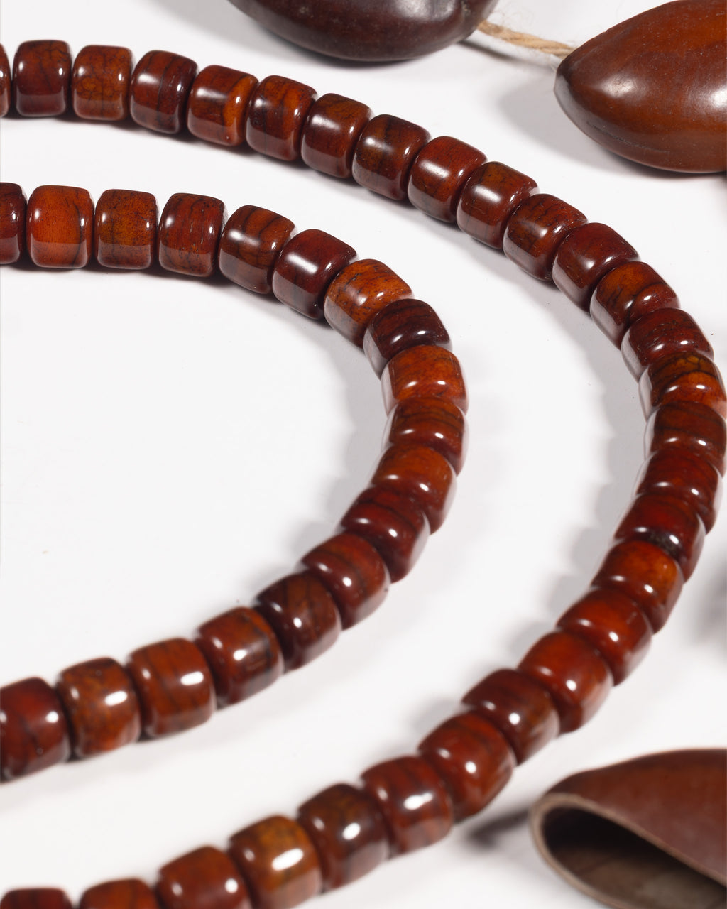 Drum Bead Necklace / Bracelet In Tibetan Vintage Yak Bone