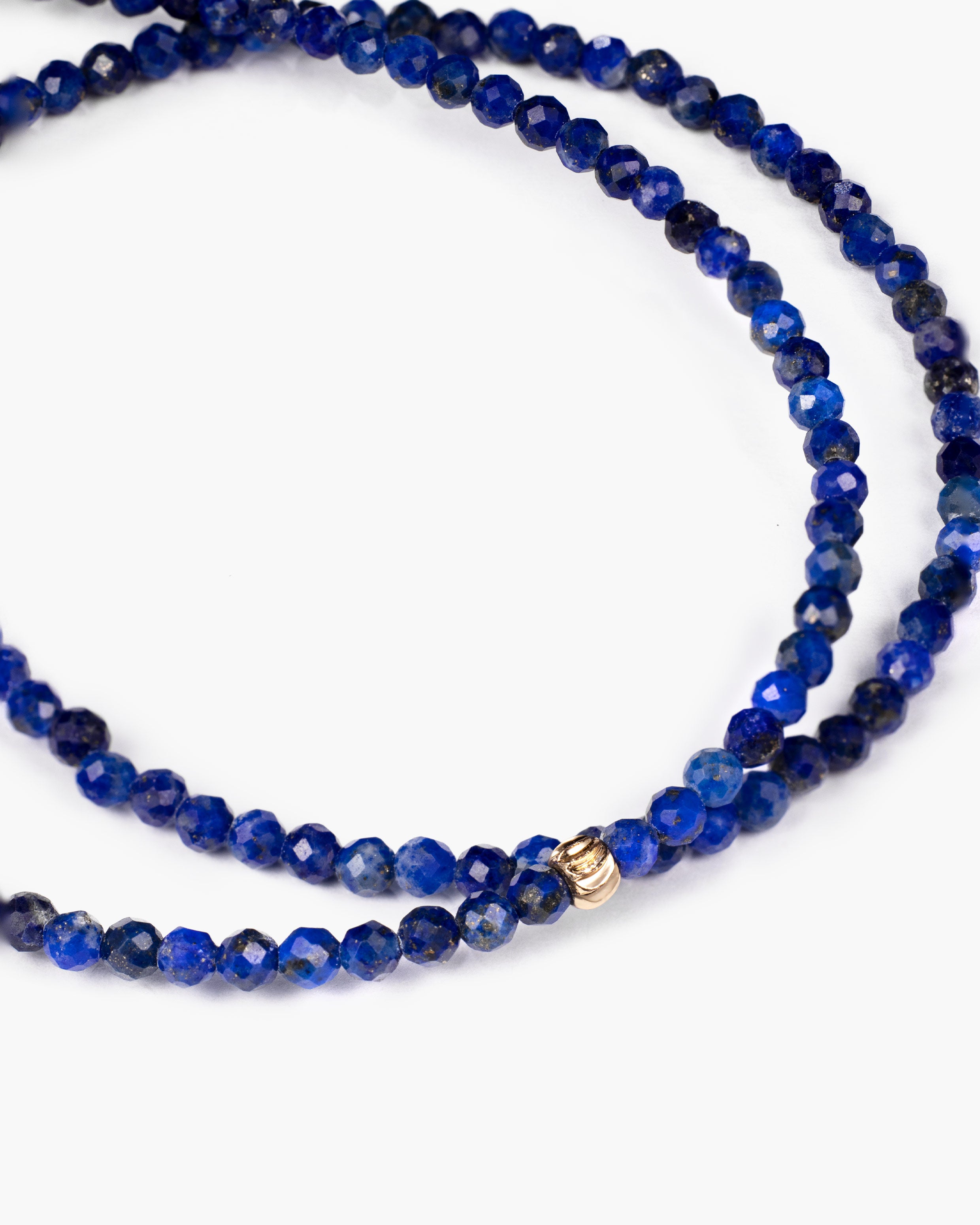 Faceted Bead Bracelet / Necklace In Natural Lapis Lazuli