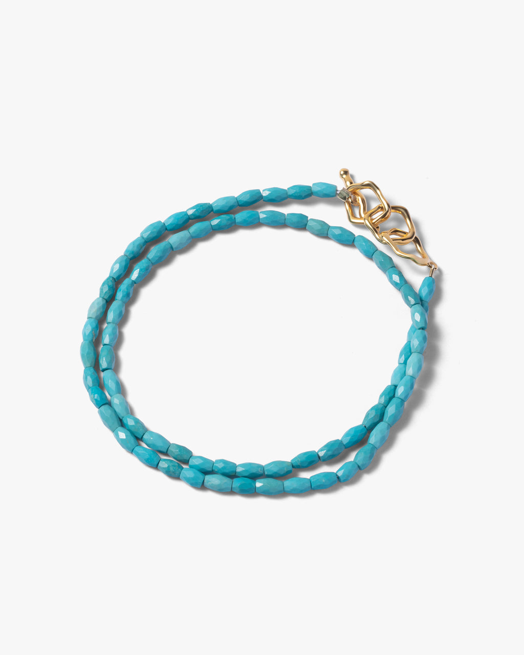 Faceted Rice Bead Bracelet / Necklace In Natural Turquoise