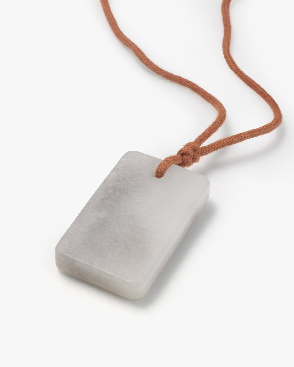 Flat Dog Tag Necklace Pendant In Mutton Fat White Nephrite