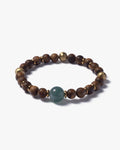 Focal Bead Bracelet In Agarwood With Guatemalan Jade