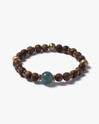 Focal Bead Bracelet In Agarwood With Guatemalan Jade