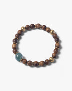 Focal Bead Bracelet In Agarwood With Guatemalan Jade