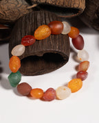 Freeform Nugget Bead Bracelet In Natural Gobi Agate