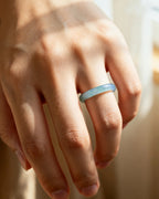 Glacial Halo Ring In Blue Guatemalan Jade