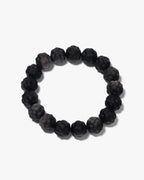 Knot Bead Bracelet In Natural Silver Obsidian