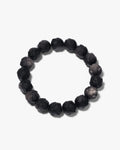 Lotus Bead Bracelet In Natural Silver Obsidian