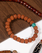 Mala Bead Bracelet In Natural Tibetan Rudraksha