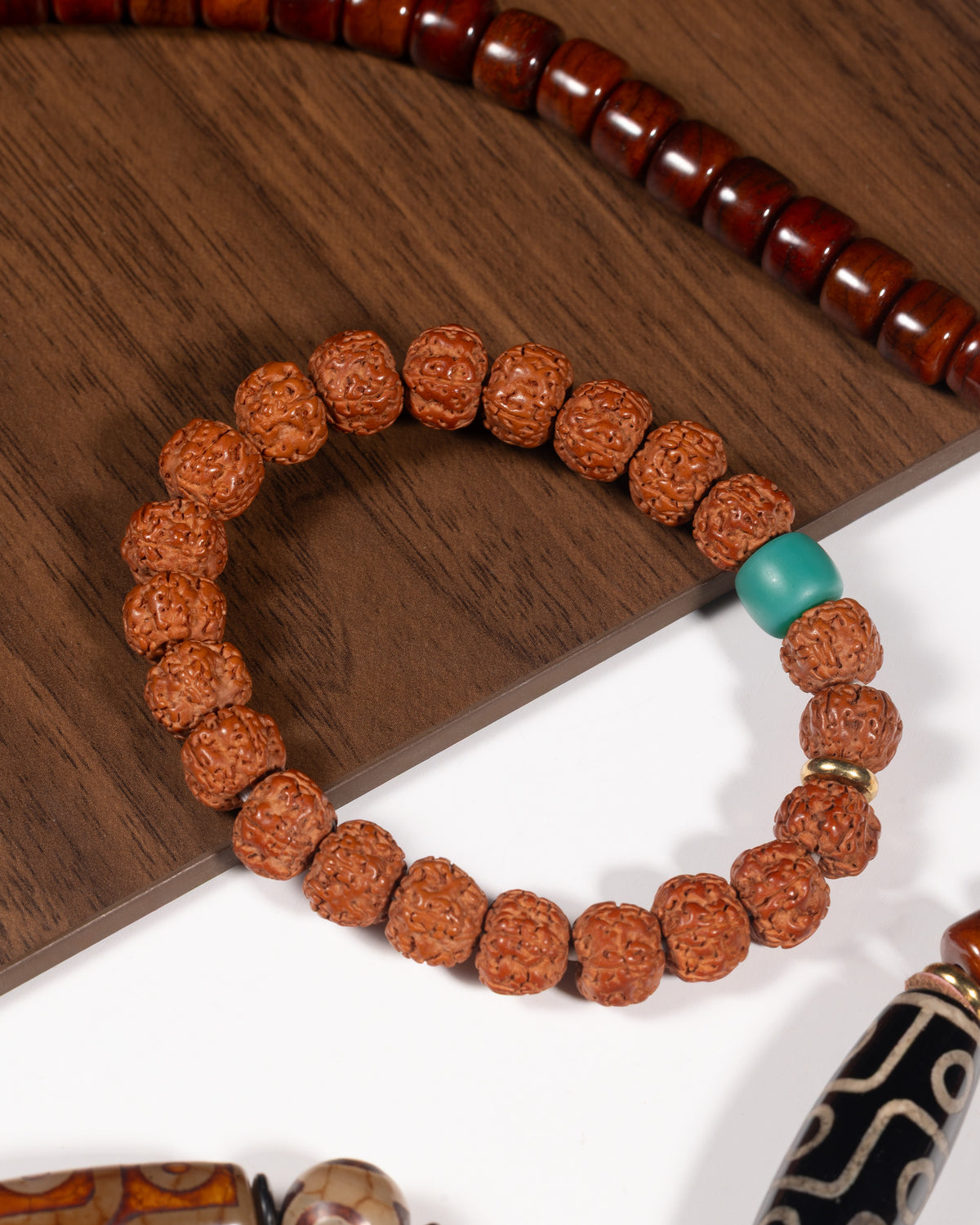 Mala Bead Bracelet In Natural Tibetan Rudraksha