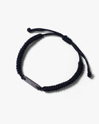 Minimalist Bar Macrame Bracelet In Iron Meteorite