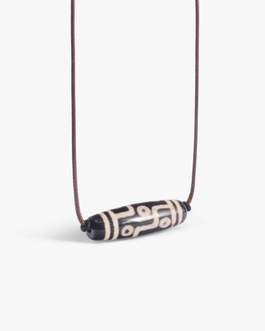 Nine Eye Dzi Bead Necklace Pendant In Natural Tibetan Agate