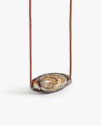 Olive Shaped Necklace Pendant In Mammoth Tooth