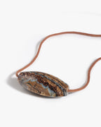 Olive Shaped Necklace Pendant In Mammoth Tooth