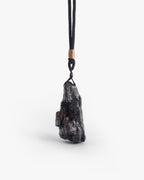 Raw Nugget Necklace Pendant In Natural Petrified Wood