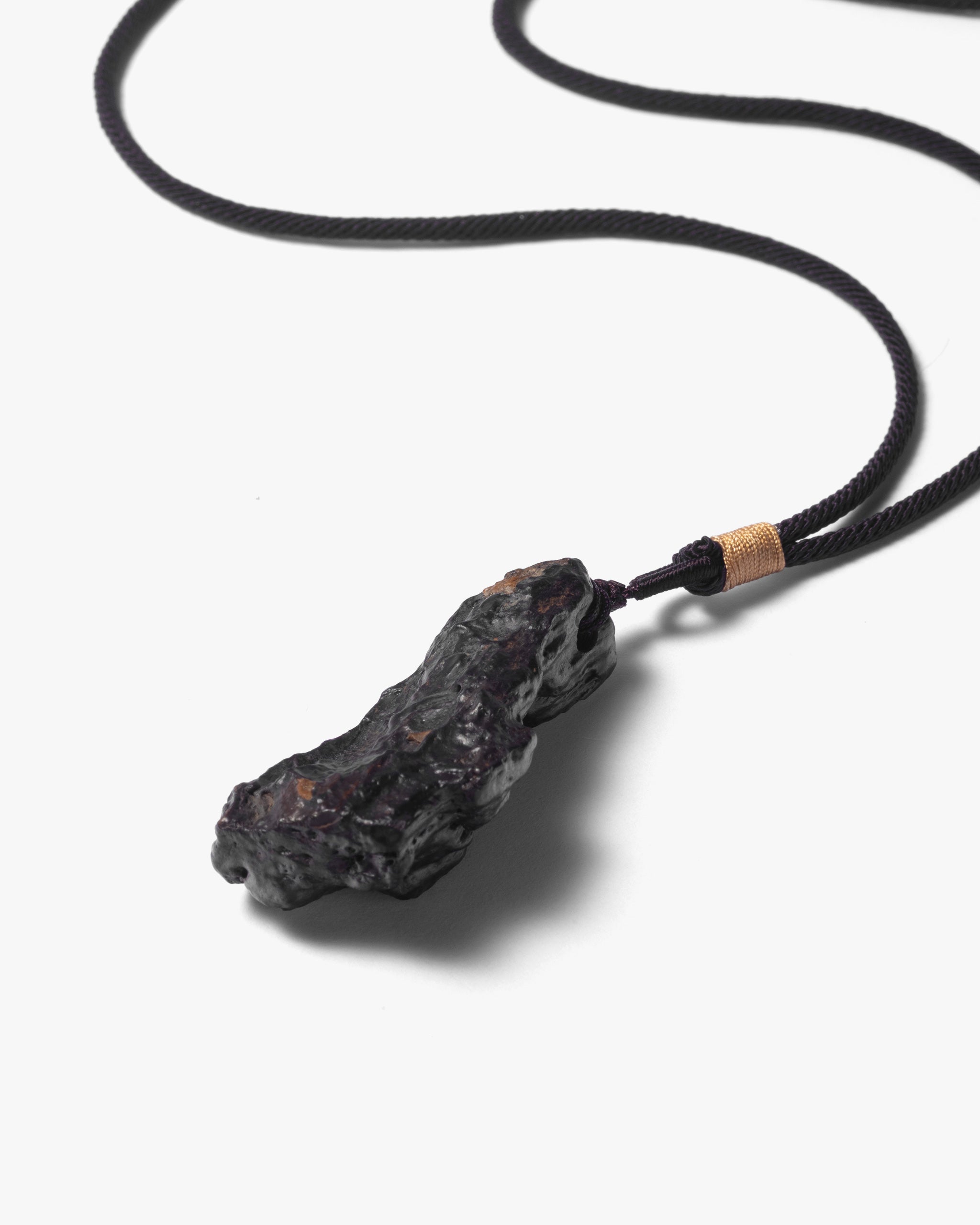 Raw Nugget Necklace Pendant In Natural Petrified Wood