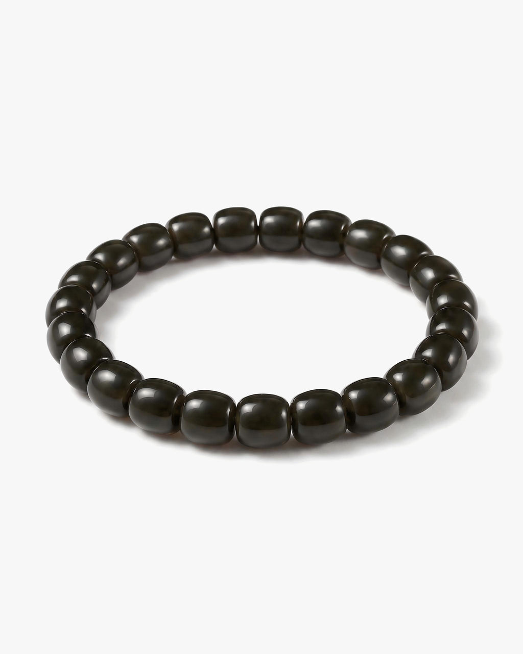 Solid Drum Bracelet In Barrel-cut Nephrite